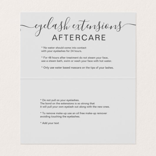 Makeup hair Silglitter ombre eye aftercare Visitekaartje (Binnenkant ongevouwen)