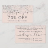 Makeup hair Silglitter pastel blush gift Kortingskaartje (Voorkant / Achterkant)