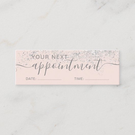 Makeup hair Silver Glitter Blindeuse afspraak Mini Visitekaartje (Voorkant)