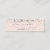 Makeup hair Silver Glitter Blindeuse afspraak Mini Visitekaartje (Achterkant)