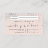 Makeup hair Silver Glitter blush deelt de liefde Aanbevelingskaartje (Achterkant)