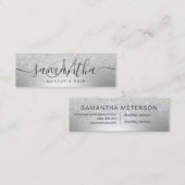 Makeup hair Silver glitter ombre metallic folie Mini Visitekaartje (Voorkant / Achterkant)