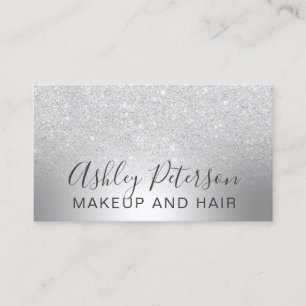 Makeup hair Silver glitter ombre metallic folie Visitekaartje