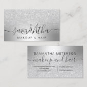 Makeup hair Silver glitter ombre metallic folie Visitekaartje (Voorkant / Achterkant)