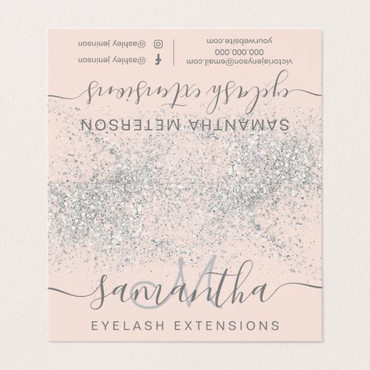 Makeup hair Silver Glitter pastel eye aftercare Visitekaartje (Buitenkant ongevouwen)