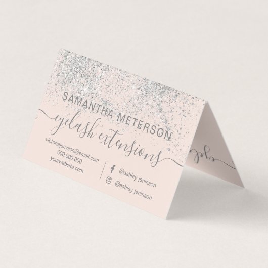 Makeup hair Silver Glitter pastel eye aftercare Visitekaartje (Achterkant)