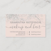 Makeup hair Silver Glitter pastel roze Afsprakenkaartje (Achterkant)