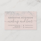 Makeup hair Silver Glitter pastel roze Klantenkaartje (Achterkant)