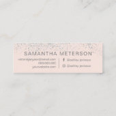 Makeup hair Silver Glitter pastel roze Mini Visitekaartje (Achterkant)