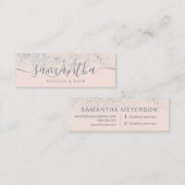 Makeup hair Silver Glitter pastel roze Mini Visitekaartje (Voorkant / Achterkant)