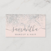 Makeup hair Silver Glitter pastel roze Visitekaartje (Voorkant)