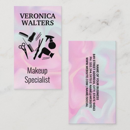 Makeup Hair Specialist Tools Visitekaartje (Voorkant / Achterkant)