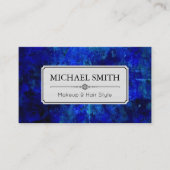 Makeup Hair Style Modern Blue Abstract Visitekaartje (Voorkant)