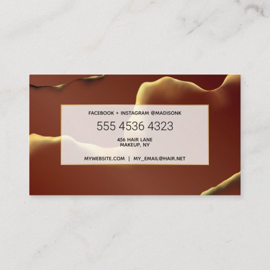 Makeup Hair Stylist Abstracte Professional New Tec Visitekaartje (Achterkant)