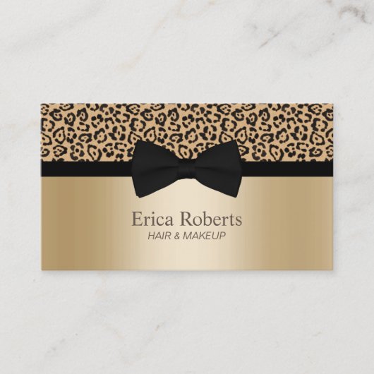 Makeup & Hair Stylist Classic Bow Stropdas Gold Le Visitekaartje (Voorkant)