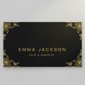 Makeup & Hair Stylist  Elegant  Black & Gold  Visitekaartje