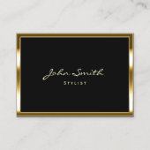 Makeup & Hair Stylist Elegant Gold Border Modern Visitekaartje (Voorkant)