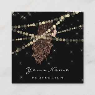 Makeup Hairdresser Lashes Mermaid Square Black Vierkante Visitekaartje