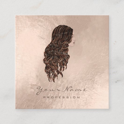 Makeup Hairdresser Lashes Mermaid Square Parly Vierkante Visitekaartje (Voorkant)