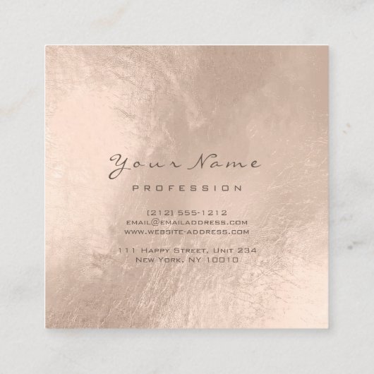 Makeup Hairdresser Lashes Mermaid Square Parly Vierkante Visitekaartje (Achterkant)