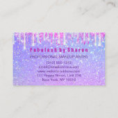 Makeup Hairdresser Pink Holograaf Unicorn Drift Visitekaartje (Achterkant)