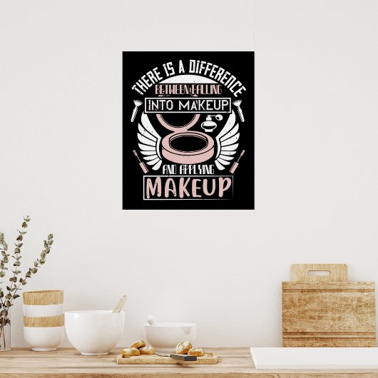 Makeup - het vallen in Makeup Poster (Keuken)