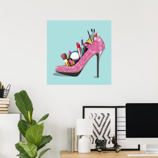 Makeup High Heels Stillettos Poster (Thuiskantoor)