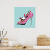 Makeup High Heels Stillettos Poster (Keuken)