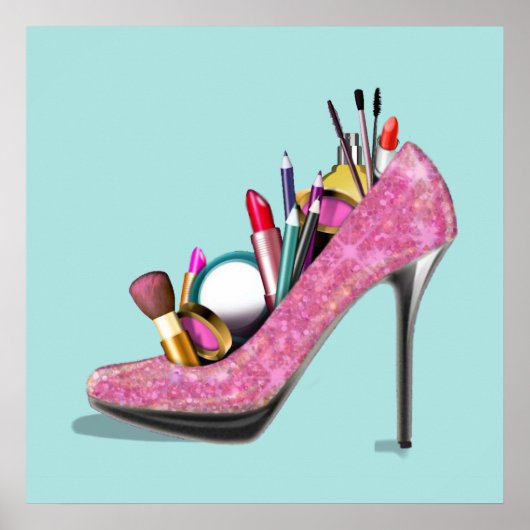 Makeup High Heels Stillettos Poster (Voorkant)