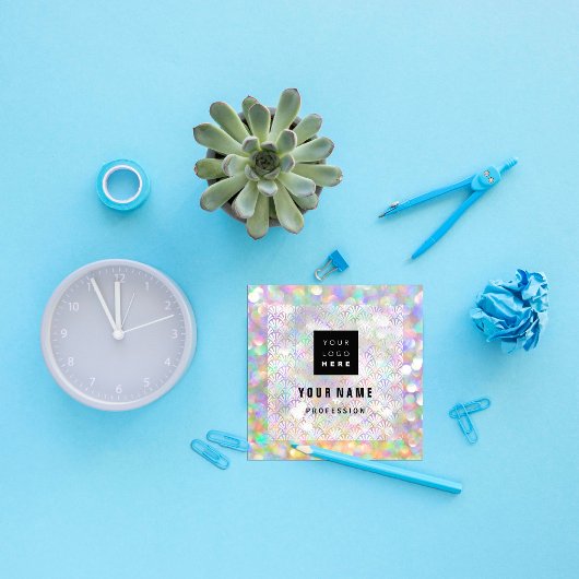 Makeup Holograaf Unieke Eyeash Logo Vierkante Visitekaartje