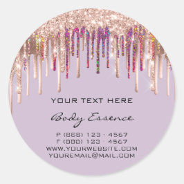 Makeup Holografen Roos Paarse Feestdagen Ronde Sticker