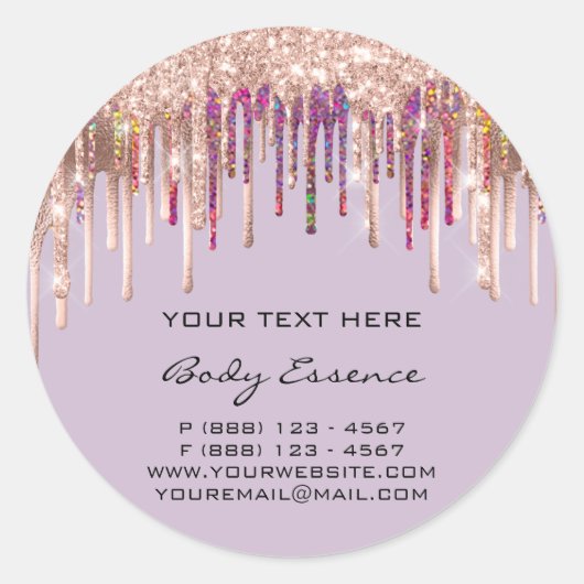 Makeup Holografen Roos Paarse Feestdagen Ronde Sticker (Voorkant)