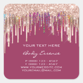 Makeup Holografen Roos Product Berry Vierkante Sticker