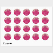 Makeup Holografen Roos Product Roze Ronde Sticker (Vel)