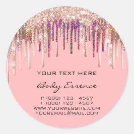 Makeup Holografen Roos Roze Feestdagen Ronde Sticker