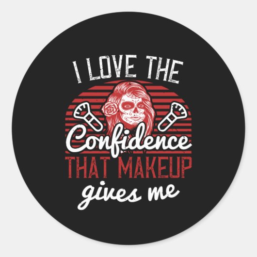Makeup - ik hou van het vertrouwen in de bocht ronde sticker (Voorkant)