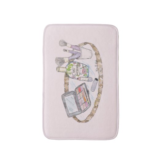 Makeup Illustratie Antiek Makeup Tray Mode Badmat (Voorkant Verticaal)