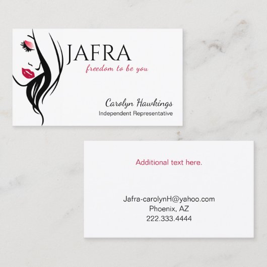 Makeup Independent Rep Jafra Visitekaartje (Voorkant / Achterkant)