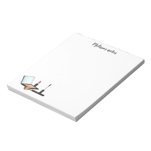 Makeup ingesteld met aangepaste titel notitieblok (Linkerzijde)