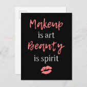 Makeup is kunst Beauty is geest Briefkaart (Voorkant / Achterkant)