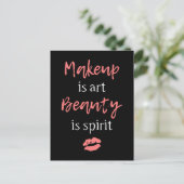 Makeup is kunst Beauty is geest Briefkaart (Staand voorkant)