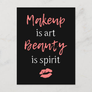 Makeup is kunst Beauty is geest Briefkaart