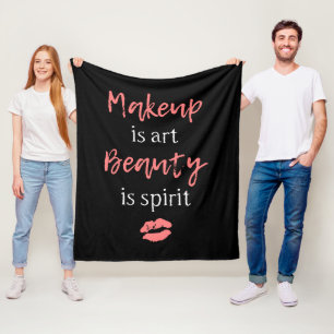 Makeup is kunst Beauty is geest Fleece Deken