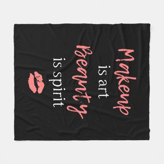 Makeup is kunst Beauty is geest Fleece Deken (Voorkant (Horizontaal))