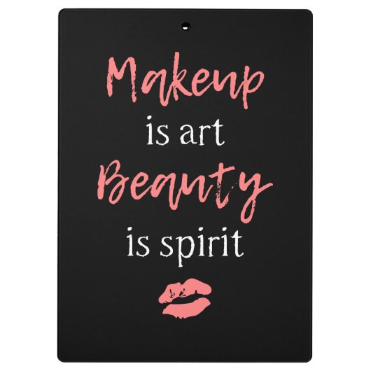 Makeup is kunst Beauty is geest Klembord (Achterkant)