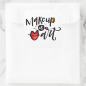 Makeup is kunst vierkante sticker (Tas)