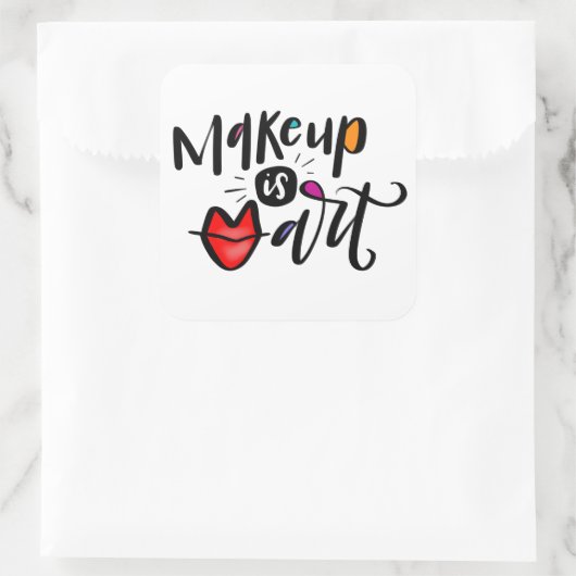 Makeup is kunst vierkante sticker (Tas)