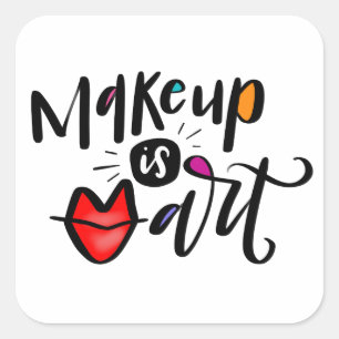 Makeup is kunst vierkante sticker