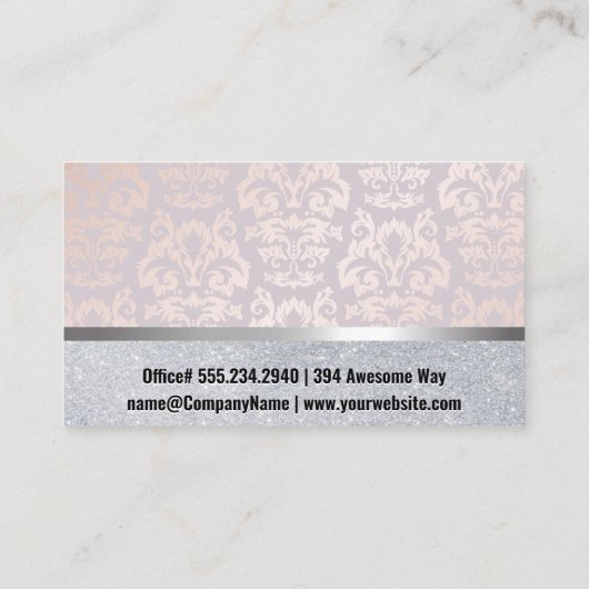 Makeup Kit | Damascus Glitter en Metal Visitekaartje (Achterkant)