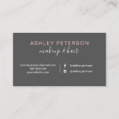 Makeup kit foto's make-up typografie visitekaartje (Achterkant)